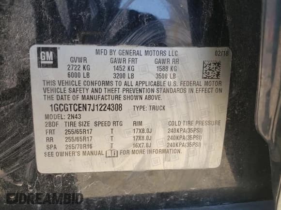 ✅ 2018 Chevrolet Colorado 4WD LT • VIN: 1GCGTCEN7J1224308 • Лот: 82810804. Опубликован ранее на Copart с пробегом 95 203 миль. Бесплатный доступ к архиву аукционных продаж из США и подробный отчёт об истории автомобиля на DreamBid. Изображение 12.