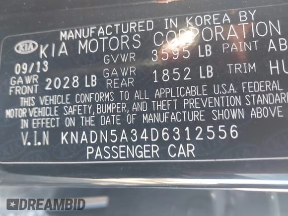 ✅ 2013 Kia Rio EX • VIN: KNADN5A34D6312556 • Лот: 41658592. Опубликован ранее на IAAI с пробегом 129 448 миль. Бесплатный доступ к архиву аукционных продаж из США и подробный отчёт об истории автомобиля на DreamBid. Изображение 9.