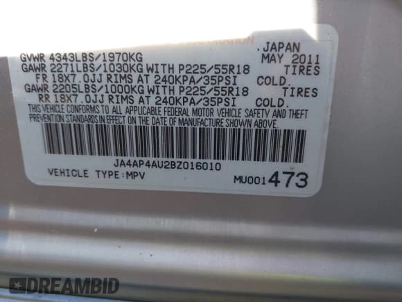 ✅ 2011 Mitsubishi Outlander SE • VIN: JA4AP4AU2BZ016010 • Lot: 43518835. Wystawiony na IAAI z przebiegiem 151 984 mil. Bezpłatny archiwum sprzedaży aukcyjnych z USA i szczegółowy raport historii pojazdu na DreamBid. Zdjęcie 9.