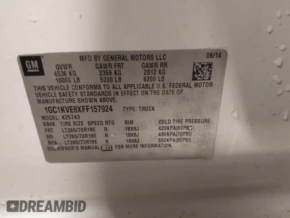 ✅ 2015 Chevrolet Silverado 2500HD LT • VIN: 1GC1KVE8XFF157924 • Lot: 41787811. Listed on IAAI with 224,244 mi. Free auction sales archive from the USA and detailed vehicle history report at DreamBid. Image 9.