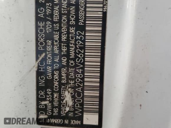 ✅ 1997 Porsche Boxster • VIN: WP0CA2984VS621932 • Lot: 85289465. Wystawiony na Copart z przebiegiem 35 797 mil. Bezpłatny archiwum sprzedaży aukcyjnych z USA i szczegółowy raport historii pojazdu na DreamBid. Zdjęcie 12.