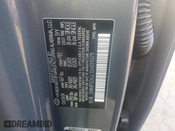 ✅ 2025 Hyundai Santa Fe Calligraphy • VIN: 5NMP5DGL1SH099079 • Лот: 85328805. Опубликован ранее на Copart с пробегом 12 264 миль. Бесплатный доступ к архиву аукционных продаж из США и подробный отчёт об истории автомобиля на DreamBid. Изображение 13.