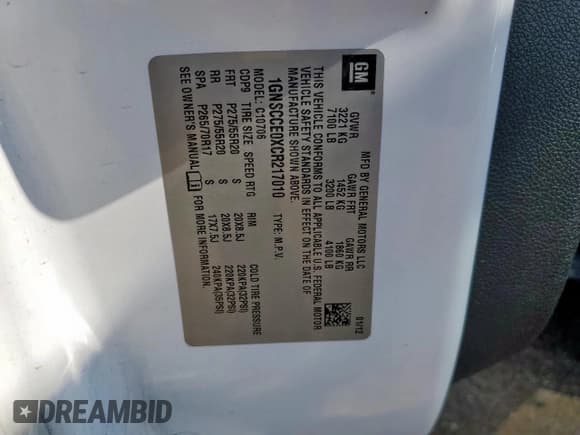 ✅ 2012 Chevrolet Tahoe LTZ • VIN: 1GNSCCE0XCR217010 • Lot: 80916105. Listed on Copart with 261,878 mi. Free auction sales archive from the USA and detailed vehicle history report at DreamBid. Image 13.