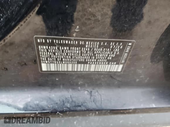 ✅ 2020 Volkswagen Jetta S • VIN: 3VW5T7BU0LM069209 • Лот: 86721094. Опубликован ранее на Copart с пробегом 65 567 миль. Бесплатный доступ к архиву аукционных продаж из США и подробный отчёт об истории автомобиля на DreamBid. Изображение 12.