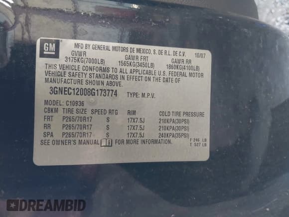 ✅ 2008 Chevrolet Avalanche 1LT • VIN: 3GNEC12008G173774 • Лот: 42879533. Опубликован ранее на IAAI с пробегом 226 345 миль. Бесплатный доступ к архиву аукционных продаж из США и подробный отчёт об истории автомобиля на DreamBid. Изображение 9.