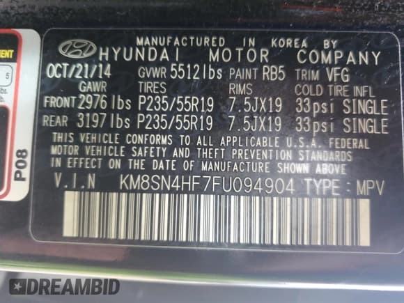 ✅ 2015 Hyundai Santa Fe Limited • VIN: KM8SN4HF7FU094904 • Лот: 86193944. Опубликован ранее на Copart с пробегом 223 006 миль. Бесплатный доступ к архиву аукционных продаж из США и подробный отчёт об истории автомобиля на DreamBid. Изображение 13.