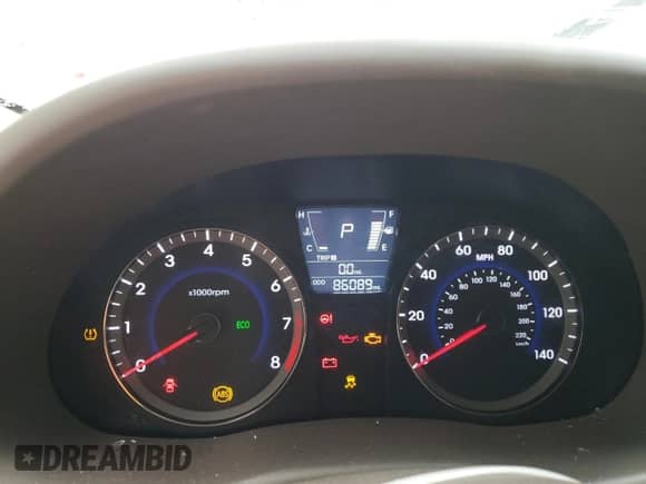 2014 Hyundai Accent GLS with VIN KMHCT4AE8EU684992, listed as a Copart auction lot 41794524 with 86,089 mi miles and Salvage title. Bid and sale history available at DreamBid. Image 9.