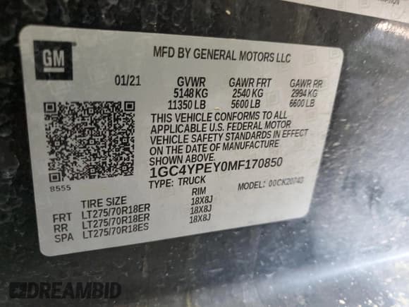 ✅ 2021 Chevrolet Silverado 2500HD LTZ • VIN: 1GC4YPEY0MF170850 • Лот: 70945795. Опубликован ранее на Copart с пробегом Не указан. Бесплатный доступ к архиву аукционных продаж из США и подробный отчёт об истории автомобиля на DreamBid. Изображение 13.