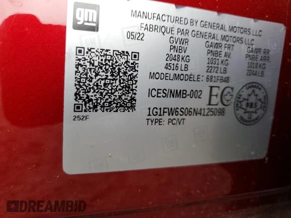 ✅ 2022 Chevrolet Bolt EV 1LT • VIN: 1G1FW6S06N4125098 • Lot: 74749324. Wystawiony na Copart z przebiegiem 52 560 mil. Bezpłatny archiwum sprzedaży aukcyjnych z USA i szczegółowy raport historii pojazdu na DreamBid. Zdjęcie 12.