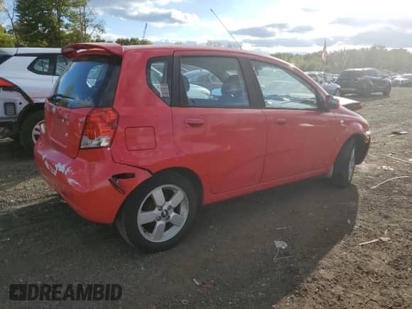 2008 Chevrolet Aveo LS with VIN KL1TD66618B155485, listed as a Copart auction lot 73555824 with Not provided miles and Salvage title. Bid and sale history available at DreamBid. Image 3.