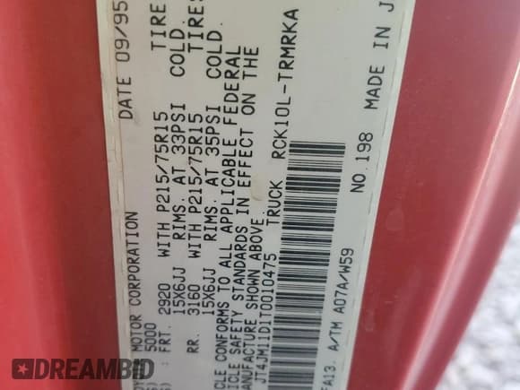 ✅ 1996 Toyota T100 • VIN: JT4JM11D1T0010475 • Lot: 44849435. Listed on Copart with 263,372 mi. Free auction sales archive from the USA and detailed vehicle history report at DreamBid. Image 12.