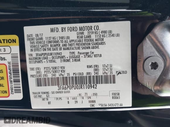 ✅ 2018 Ford Fusion SE • VIN: 3FA6P0PU0JR110942 • Лот: 42747328. Опубликован ранее на IAAI с пробегом 55 448 миль. Бесплатный доступ к архиву аукционных продаж из США и подробный отчёт об истории автомобиля на DreamBid. Изображение 9.