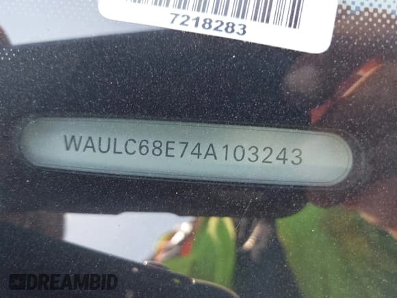 ✅ 2004 Audi A4 1.8T • VIN: WAULC68E74A103243 • Lot: 42599488. Listed on IAAI with Not provided. Free auction sales archive from the USA and detailed vehicle history report at DreamBid. Image 11.