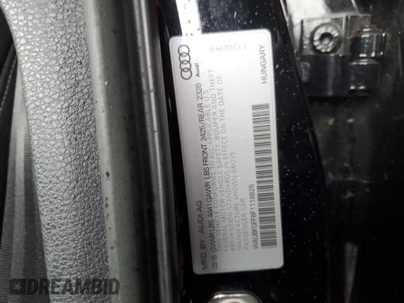 ✅ 2015 Audi S3 Premium Plus • VIN: WAUBFGFF8F1118826 • Lot: 44447205. Wystawiony na Copart z przebiegiem 63 577 mil. Bezpłatny archiwum sprzedaży aukcyjnych z USA i szczegółowy raport historii pojazdu na DreamBid. Zdjęcie 14.