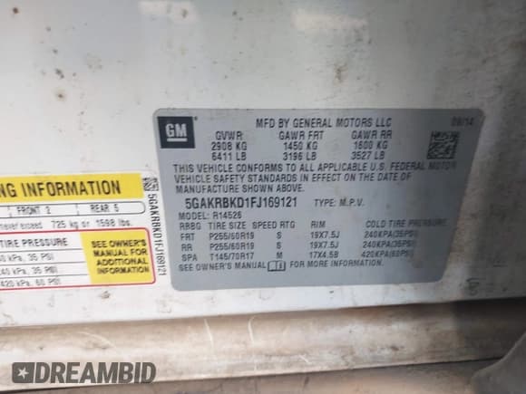 ✅ 2015 Buick Enclave Leather • VIN: 5GAKRBKD1FJ169121 • Lot: 43573296. Wystawiony na IAAI z przebiegiem 200 506 mil. Bezpłatny archiwum sprzedaży aukcyjnych z USA i szczegółowy raport historii pojazdu na DreamBid. Zdjęcie 9.