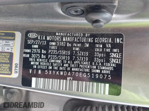 ✅ 2014 Kia Sorento SX Limited • VIN: 5XYKWDA70EG519075 • Lot: 42801316. Wystawiony na IAAI z przebiegiem 150 428 mil. Bezpłatny archiwum sprzedaży aukcyjnych z USA i szczegółowy raport historii pojazdu na DreamBid. Zdjęcie 9.