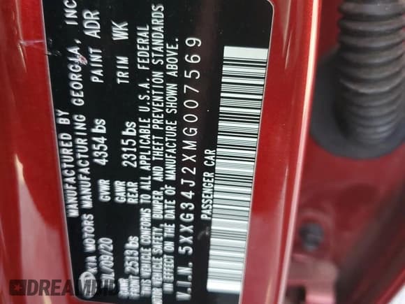 ✅ 2021 Kia K5 EX • VIN: 5XXG34J2XMG007569 • Лот: 67316125. Опубликован ранее на Copart с пробегом 65 135 миль. Бесплатный доступ к архиву аукционных продаж из США и подробный отчёт об истории автомобиля на DreamBid. Изображение 12.