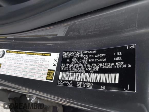 ✅ 2023 Lexus RZ 450e Premium • VIN: JTJAAAAB9PA021955 • Лот: 42043484. Опубликован ранее на IAAI с пробегом 12 993 миль. Бесплатный доступ к архиву аукционных продаж из США и подробный отчёт об истории автомобиля на DreamBid. Изображение 9.