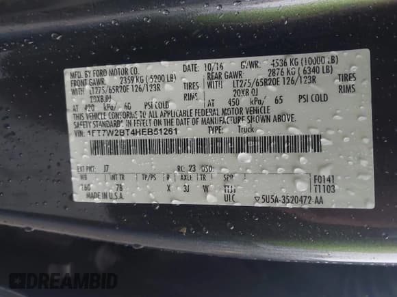 ✅ 2017 Ford F-250 Lariat • VIN: 1FT7W2BT4HEB51261 • Lot: 43745317. Listed on IAAI with 200,285 mi. Free auction sales archive from the USA and detailed vehicle history report at DreamBid. Image 9.