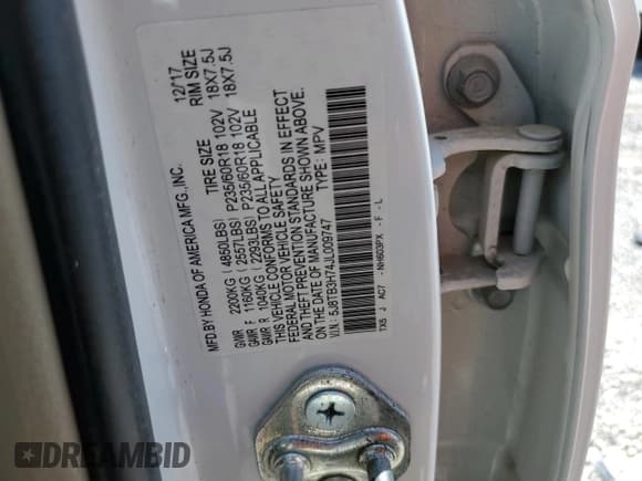 ✅ 2018 Acura RDX Advance • VIN: 5J8TB3H74JL009747 • Lot: 60147595. Listed on Copart with Not provided. Free auction sales archive from the USA and detailed vehicle history report at DreamBid. Image 12.