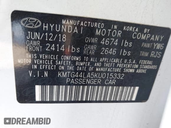 ✅ 2019 Genesis G70 Advanced • VIN: KMTG44LA5KU015332 • Lot: 43725791. Wystawiony na IAAI z przebiegiem 46 206 mil. Bezpłatny archiwum sprzedaży aukcyjnych z USA i szczegółowy raport historii pojazdu na DreamBid. Zdjęcie 9.