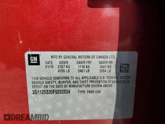 ✅ 2015 Chevrolet Impala LT • VIN: 2G1125S35F9202634 • Лот: 70757534. Опубликован ранее на Copart с пробегом 109 813 миль. Бесплатный доступ к архиву аукционных продаж из США и подробный отчёт об истории автомобиля на DreamBid. Изображение 12.