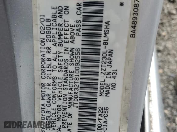 ✅ 2001 Toyota Celica GT • VIN: JTDDR32T810092556 • Lot: 63412055. Wystawiony na Copart z przebiegiem Nie podano. Bezpłatny archiwum sprzedaży aukcyjnych z USA i szczegółowy raport historii pojazdu na DreamBid. Zdjęcie 12.