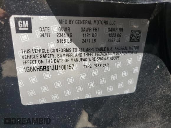 ✅ 2018 Cadillac CT6 Premium Luxury AWD • VIN: 1G6KH5R61JU100157 • Lot: 69645034. Listed on Copart with 70,338 mi. Free auction sales archive from the USA and detailed vehicle history report at DreamBid. Image 12.