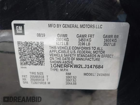 ✅ 2020 Chevrolet Traverse LS • VIN: 1GNERFKW2LJ147684 • Lot: 42789208. Listed on IAAI with 131,966 mi. Free auction sales archive from the USA and detailed vehicle history report at DreamBid. Image 9.