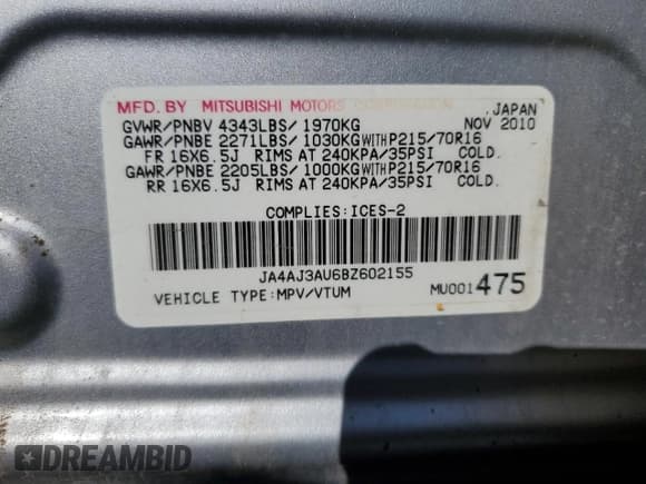 ✅ 2011 Mitsubishi Outlander Sport SE • VIN: JA4AJ3AU6BZ602155 • Lot: 84586275. Wystawiony na Copart z przebiegiem 253 399 mil. Bezpłatny archiwum sprzedaży aukcyjnych z USA i szczegółowy raport historii pojazdu na DreamBid. Zdjęcie 14.