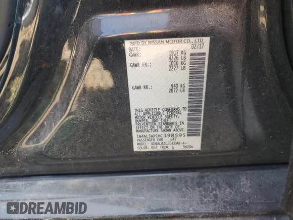 ✅ 2017 Nissan Altima SV • VIN: 1N4AL3AP1HC198595 • Лот: 49764614. Опубликован ранее на Copart с пробегом 139 743 миль. Бесплатный доступ к архиву аукционных продаж из США и подробный отчёт об истории автомобиля на DreamBid. Изображение 12.