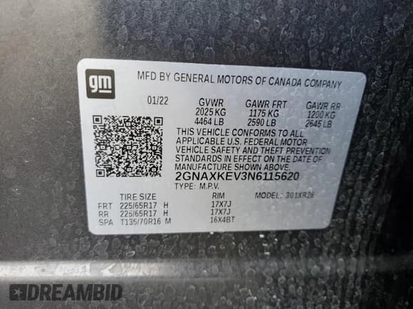 ✅ 2022 Chevrolet Equinox LT • VIN: 2GNAXKEV3N6115620 • Lot: 90897395. Wystawiony na Copart z przebiegiem 103 912 mil. Bezpłatny archiwum sprzedaży aukcyjnych z USA i szczegółowy raport historii pojazdu na DreamBid. Zdjęcie 13.