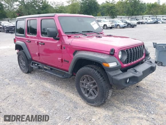 ✅ 2024 Jeep Wrangler Sport S • VIN: 1C4PJXDG5RW364047 • Lot: 42814980. Listed on IAAI with 3,860 mi. Free auction sales archive from the USA and detailed vehicle history report at DreamBid. Image 1.