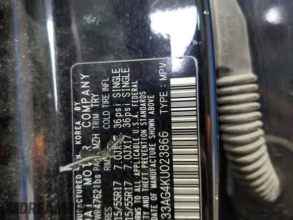 2019 Hyundai Kona Limited z VIN KM8K33AG4KU023866, wystawiony jako Copart lot #60347235 z przebiegiem 49 890 mil mil oraz Szkoda całkowita • Salvage title. Historia ofert i sprzedaży dostępna na DreamBid. Obrazek 12.