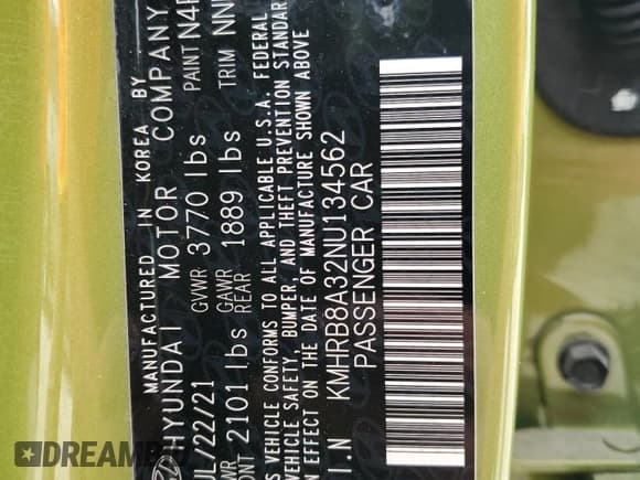 ✅ 2022 Hyundai Venue SE • VIN: KMHRB8A32NU134562 • Lot: 71648904. Listed on Copart with 16,488 mi. Free auction sales archive from the USA and detailed vehicle history report at DreamBid. Image 14.