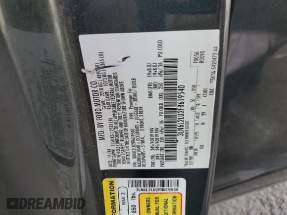 ✅ 2015 Lincoln MKZ Hybrid • VIN: 3LN6L2LU2FR619540 • Lot: 91301525. Wystawiony na Copart z przebiegiem 287 247 mil. Bezpłatny archiwum sprzedaży aukcyjnych z USA i szczegółowy raport historii pojazdu na DreamBid. Zdjęcie 12.