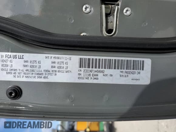 ✅ 2017 Chrysler 300 S Alloy Edition • VIN: 2C3CCABT1HH506062 • Lot: 84239534. Listed on Copart with 97,563 mi. Free auction sales archive from the USA and detailed vehicle history report at DreamBid. Image 12.