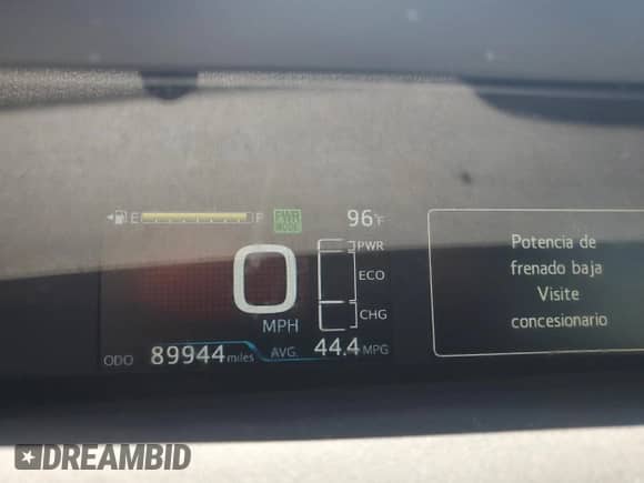 2021 Toyota Prius L Eco with VIN JTDKAMFU3M3148283, listed as a Copart auction lot 58578225 with 89,944 mi miles and Salvage title. Bid and sale history available at DreamBid. Image 9.