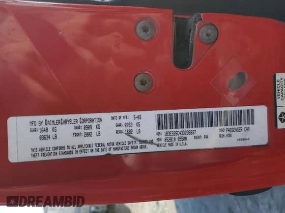 2003 Dodge Neon SE z VIN 1B3ES26C43D236937, wystawiony jako Copart lot #48991965 z przebiegiem 75 645 mil mil oraz Szkoda całkowita • Salvage title. Historia ofert i sprzedaży dostępna na DreamBid. Obrazek 12.