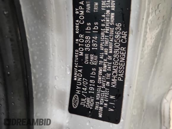 ✅ 2008 Hyundai Accent GS • VIN: KMHCM36C88U058636 • Лот: 64606975. Опубликован ранее на Copart с пробегом 202 978 миль. Бесплатный доступ к архиву аукционных продаж из США и подробный отчёт об истории автомобиля на DreamBid. Изображение 12.