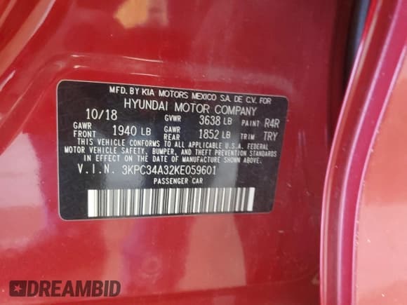 ✅ 2019 Hyundai Accent Limited • VIN: 3KPC34A32KE059601 • Лот: 74581894. Опубликован ранее на Copart с пробегом 56 139 миль. Бесплатный доступ к архиву аукционных продаж из США и подробный отчёт об истории автомобиля на DreamBid. Изображение 12.