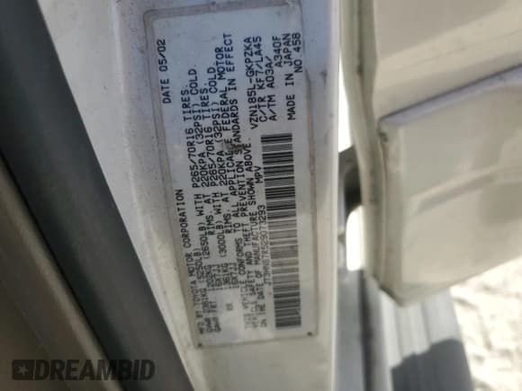 ✅ 2002 Toyota 4Runner Limited • VIN: JT3HN87R529073293 • Лот: 86495825. Опубликован ранее на Copart с пробегом 231 322 миль. Бесплатный доступ к архиву аукционных продаж из США и подробный отчёт об истории автомобиля на DreamBid. Изображение 14.