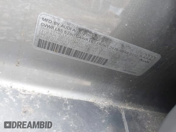 ✅ 2006 Audi A6 • VIN: WAUDG74F76N041805 • Лот: 42732578. Опубликован ранее на IAAI с пробегом Не указан. Бесплатный доступ к архиву аукционных продаж из США и подробный отчёт об истории автомобиля на DreamBid. Изображение 9.