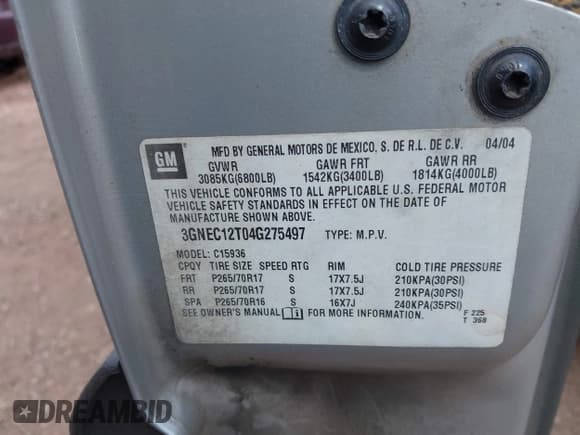 ✅ 2004 Chevrolet Avalanche Z66 • VIN: 3GNEC12T04G275497 • Lot: 43249708. Listed on IAAI with Not provided. Free auction sales archive from the USA and detailed vehicle history report at DreamBid. Image 9.