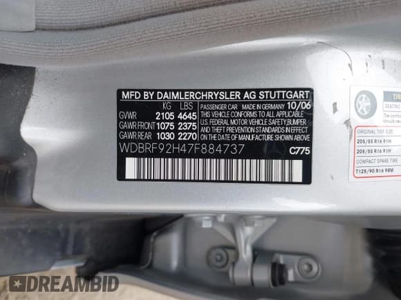 ✅ 2007 Mercedes-Benz C 280 Luxury • VIN: WDBRF92H47F884737 • Lot: 42909973. Wystawiony na IAAI z przebiegiem 159 379 mil. Bezpłatny archiwum sprzedaży aukcyjnych z USA i szczegółowy raport historii pojazdu na DreamBid. Zdjęcie 9.