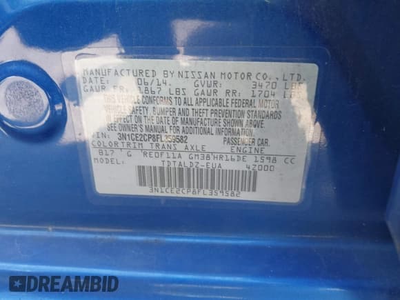 ✅ 2015 Nissan Note SR • VIN: 3N1CE2CP8FL359582 • Lot: 42799691. Listed on IAAI with 212,450 mi. Free auction sales archive from the USA and detailed vehicle history report at DreamBid. Image 9.