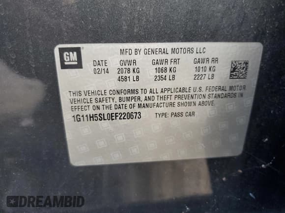 ✅ 2014 Chevrolet Malibu LTZ • VIN: 1G11H5SL0EF220673 • Lot: 86808265. Wystawiony na Copart z przebiegiem 137 774 mil. Bezpłatny archiwum sprzedaży aukcyjnych z USA i szczegółowy raport historii pojazdu na DreamBid. Zdjęcie 12.