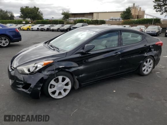 ✅ 2013 Hyundai Elantra Limited • VIN: KMHDH4AE6DU657973 • Lot: 65929675. Listed on Copart with 86,512 mi. Free auction sales archive from the USA and detailed vehicle history report at DreamBid. Image 1.