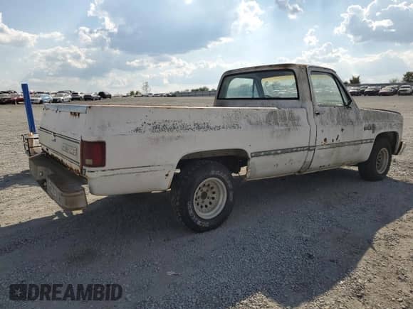 1986 Chevrolet Silverado 1500 z VIN 1GCDC14H9GF315305, wystawiony jako Copart lot #80700275 z przebiegiem 186 242 mil mil oraz Szkoda całkowita • Salvage title. Historia ofert i sprzedaży dostępna na DreamBid. Obrazek 3.