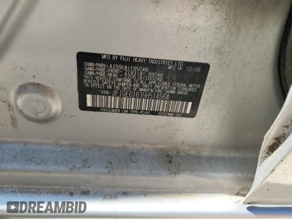 ✅ 2009 Subaru Impreza i • VIN: JF1GE61639H514564 • Lot: 66423705. Wystawiony na Copart z przebiegiem 108 262 mil. Bezpłatny archiwum sprzedaży aukcyjnych z USA i szczegółowy raport historii pojazdu na DreamBid. Zdjęcie 12.